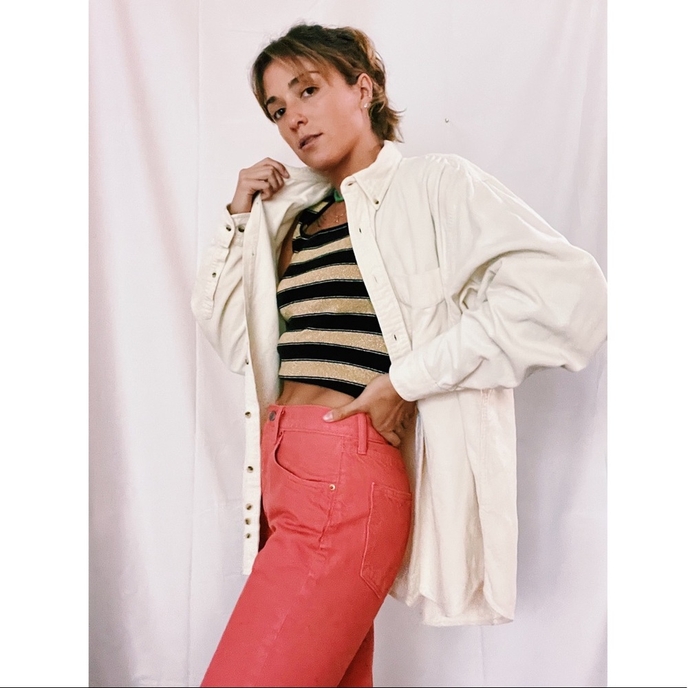 CREAM CORDUROY BUTTON DOWN 🪵🍁